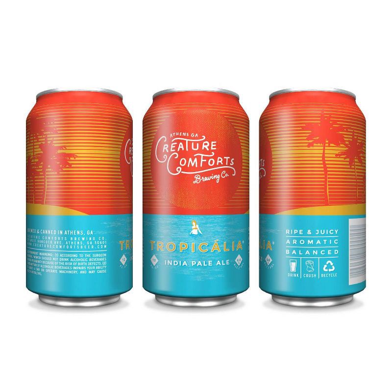 slide 3 of 3, Creature Comforts Brewing Co. Creature Comforts Tropicalia IPA Beer - 6pk/12 fl oz Cans, 6 ct; 12 fl oz