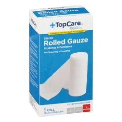 Topcare Latex Free Sterile Rolled Gauze 3"