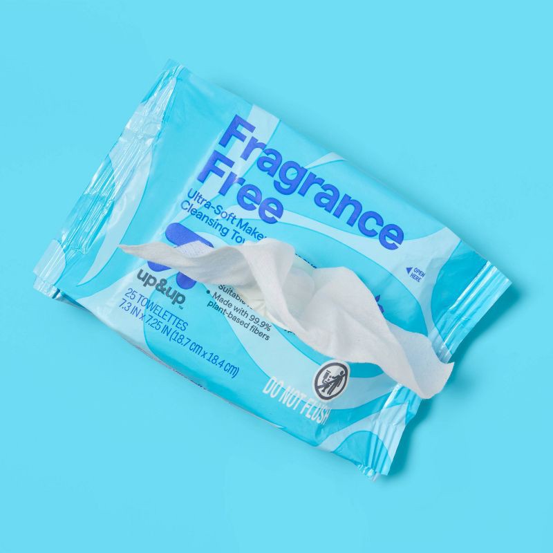 slide 2 of 7, Fragrance Free Ultra-Soft Makeup Remover Cleansing Towelettes - 25ct - up&up™, 25 ct