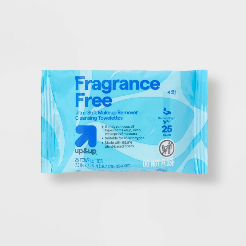 slide 1 of 7, Fragrance Free Ultra-Soft Makeup Remover Cleansing Towelettes - 25ct - up&up™, 25 ct