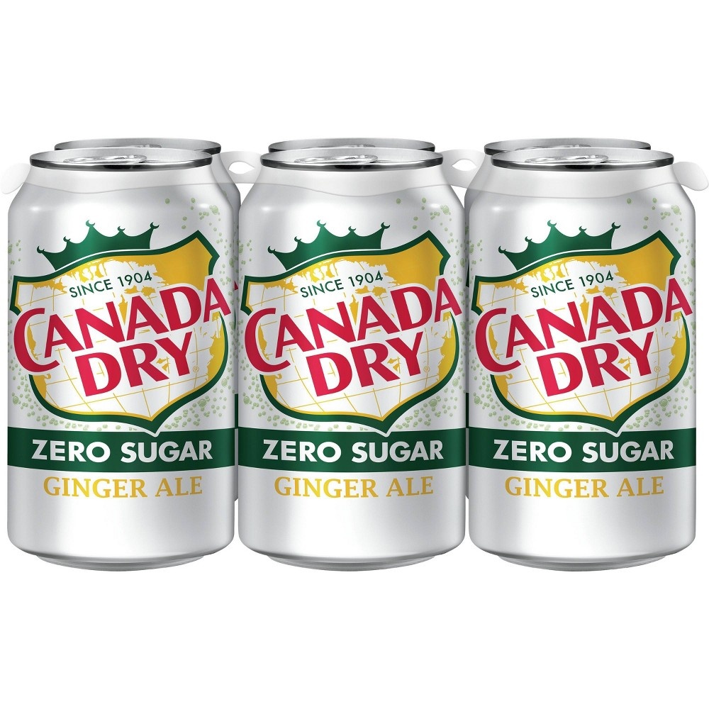 slide 2 of 8, Canada Dry Zero Sugar Ginger Ale Soda, 6 ct, 7.5 fl oz