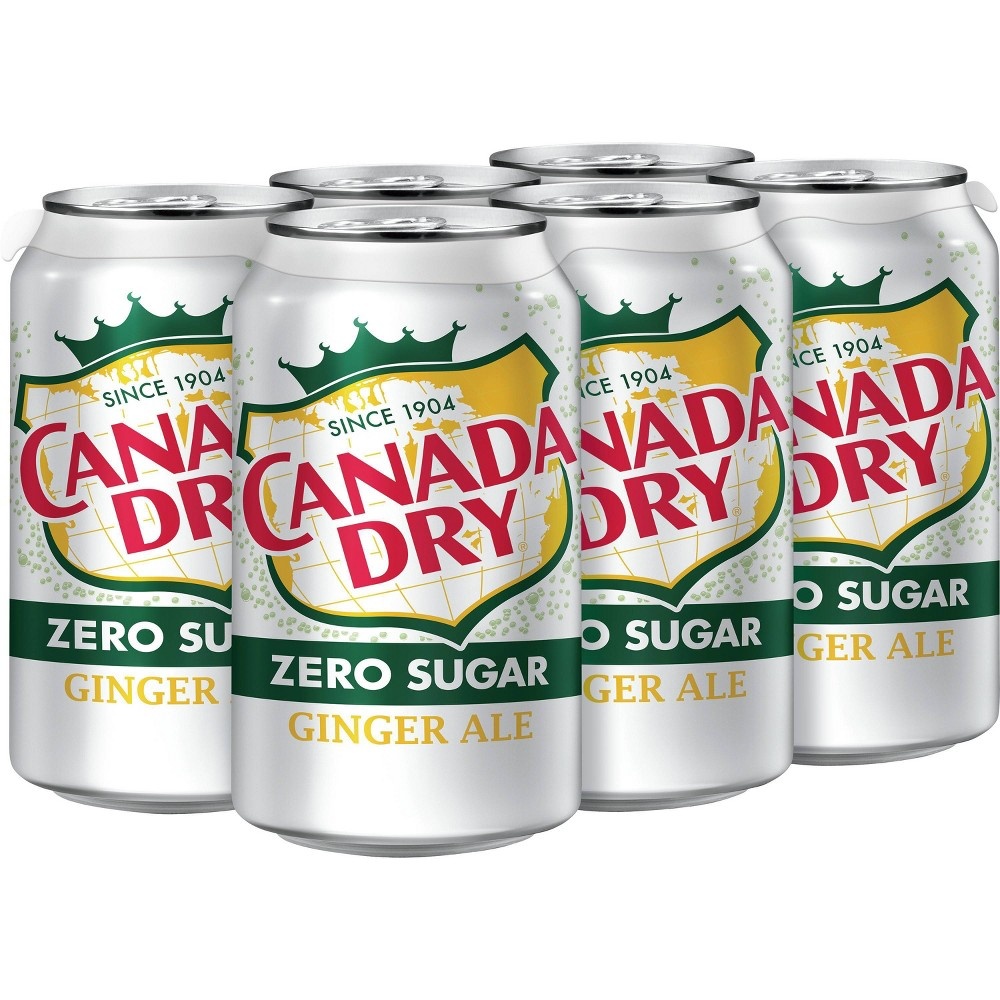 slide 4 of 8, Canada Dry Zero Sugar Ginger Ale Soda, 6 ct, 7.5 fl oz