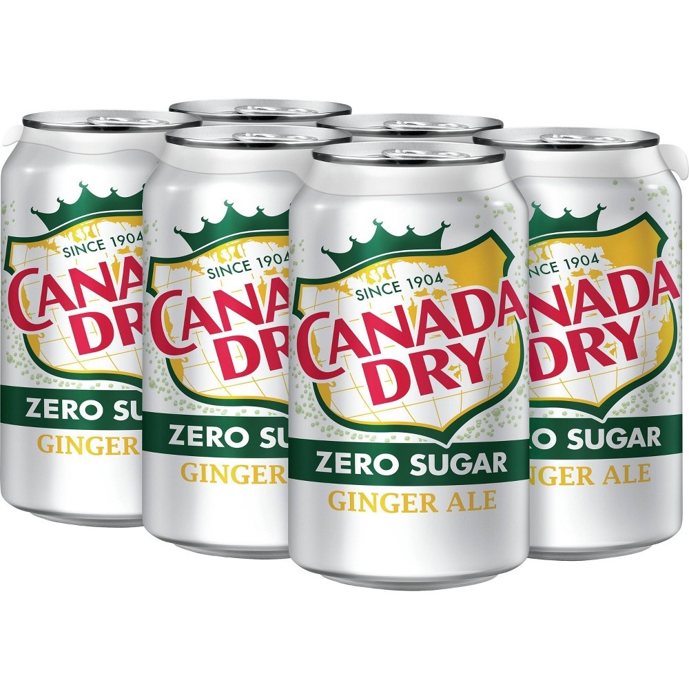 slide 3 of 8, Canada Dry Zero Sugar Ginger Ale Soda, 6 ct, 7.5 fl oz