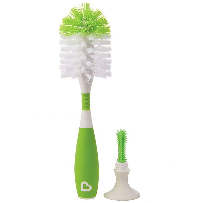 slide 1 of 7, Munchkin Bristle Bottle Brush - Green, 1 ct