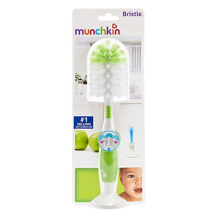 slide 4 of 7, Munchkin Bristle Bottle Brush - Green, 1 ct