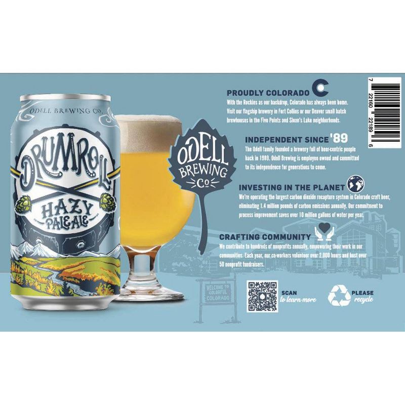 slide 2 of 6, Odell Brewing Co Odell Brewing Drumroll Hazy Pale Ale Beer - 6pk/12 fl oz Cans, 6 ct; 12 fl oz