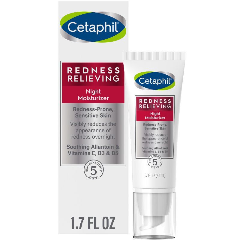 slide 1 of 7, Cetaphil Redness Relieving Night Moisturizer Fragrance Free - 1.7 fl oz, 1.7 fl oz