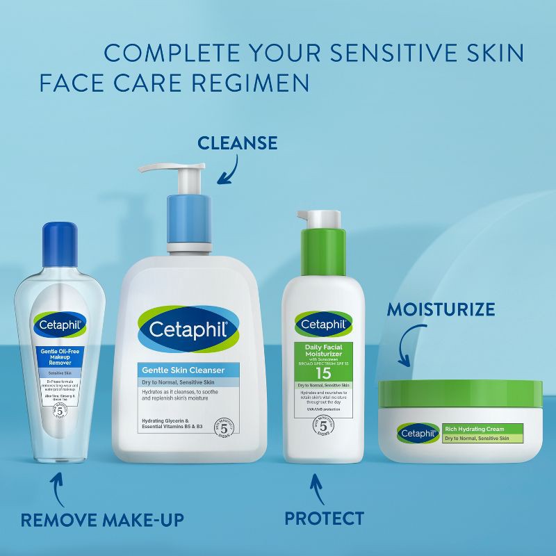 slide 4 of 7, Cetaphil Gentle Makeup Remover Waterproof and Oil Free - 6oz, 6 oz