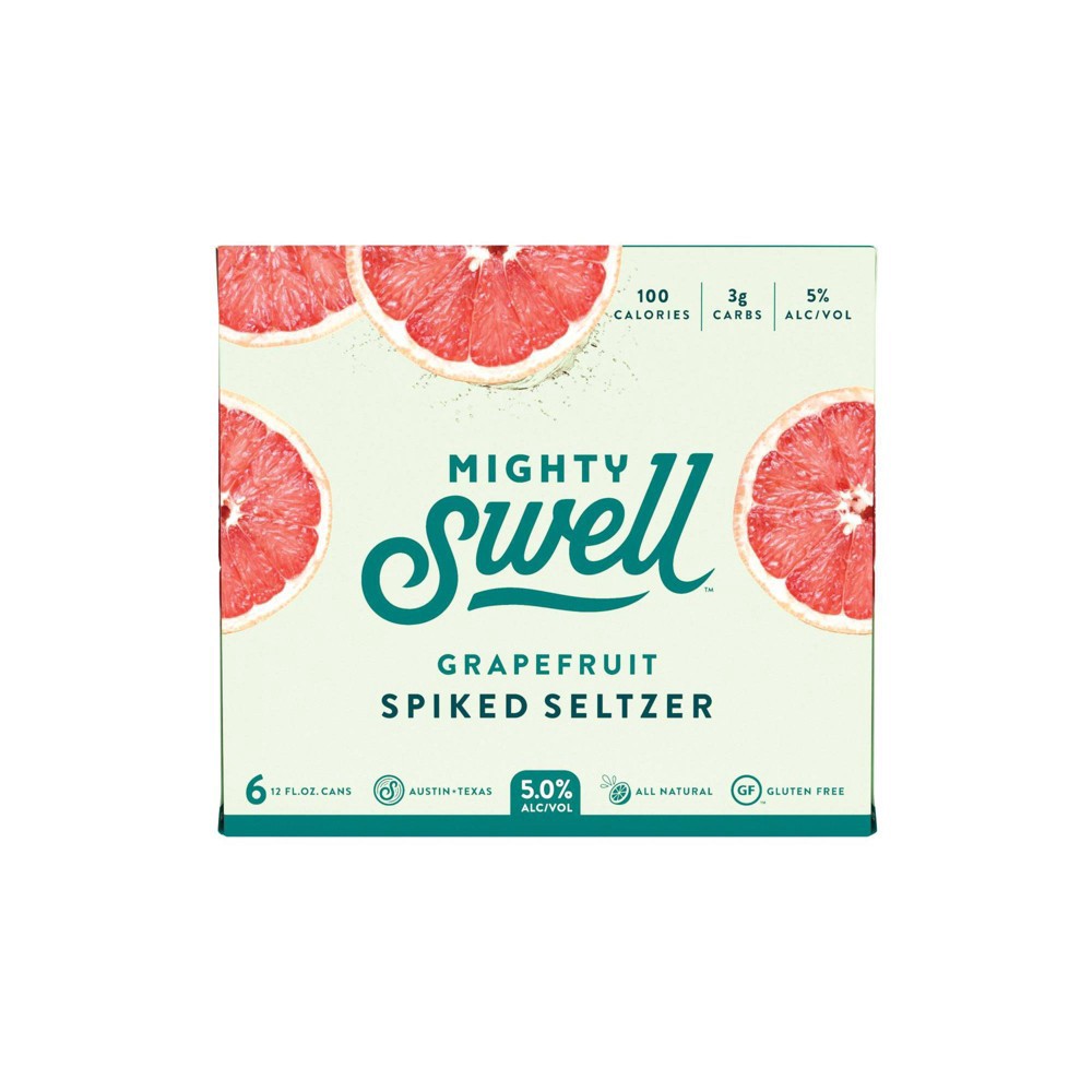 slide 3 of 3, Mighty Swell Grapefruit Spiked Seltzer - 6pk/12 fl oz Cans, 6 ct; 12 fl oz