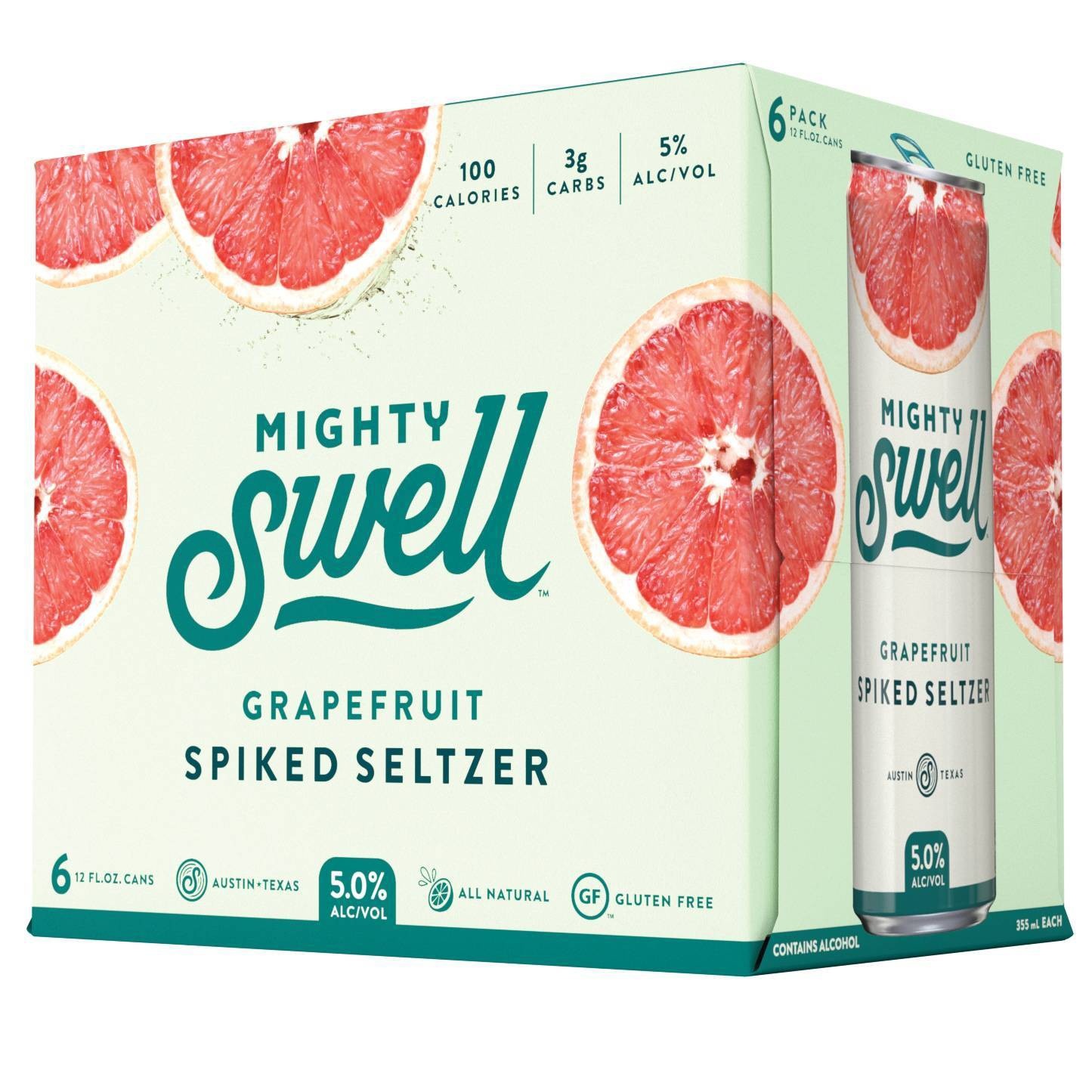 slide 1 of 3, Mighty Swell Grapefruit Spiked Seltzer - 6pk/12 fl oz Cans, 6 ct; 12 fl oz