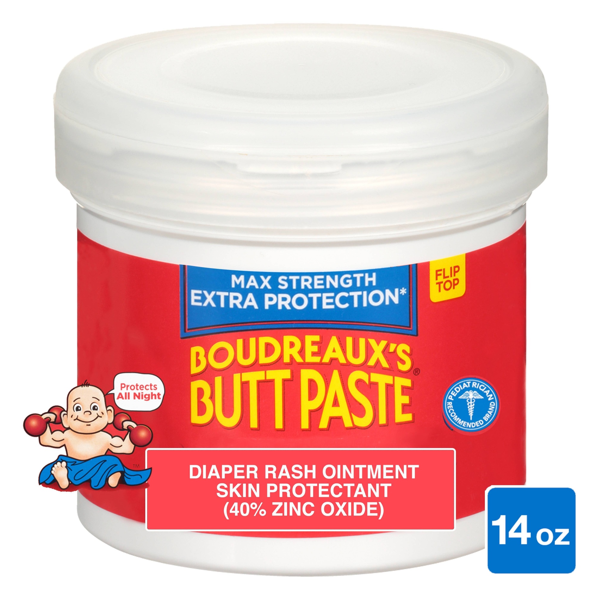 slide 1 of 3, Boudreaux's Butt Paste Baby Diaper Rash Cream Maximum Strength - 14oz, 14 oz
