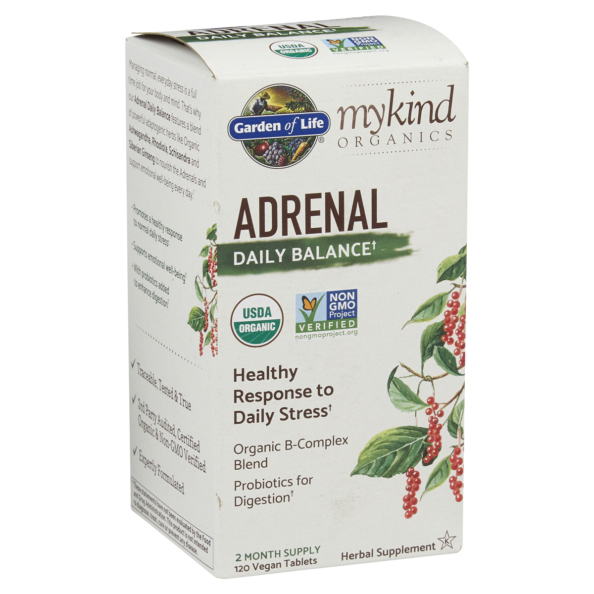 slide 5 of 29, Garden of Life My Kind Organics Adrenal Daily Balance Herbal Supplement, 120 ct