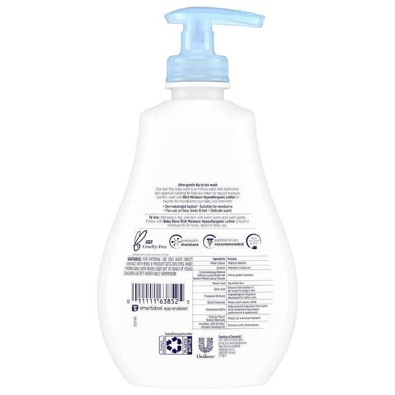 slide 2 of 8, Baby Dove Rich Moisture Baby Wash & Shampoo, Hypoallergenic and Tear-Free - 13 fl oz, 13 fl oz