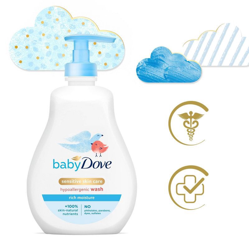 slide 3 of 8, Baby Dove Rich Moisture Baby Wash & Shampoo, Hypoallergenic and Tear-Free - 13 fl oz, 13 fl oz