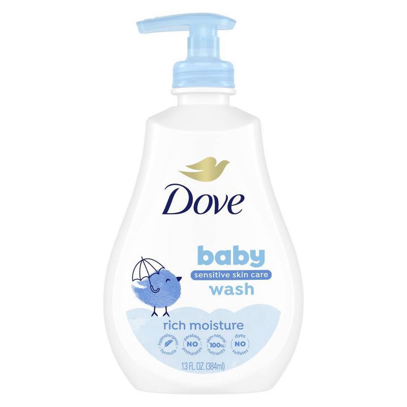 slide 1 of 9, Baby Dove Rich Moisture Baby Wash & Shampoo, Hypoallergenic and Tear-Free - 13 fl oz, 13 fl oz