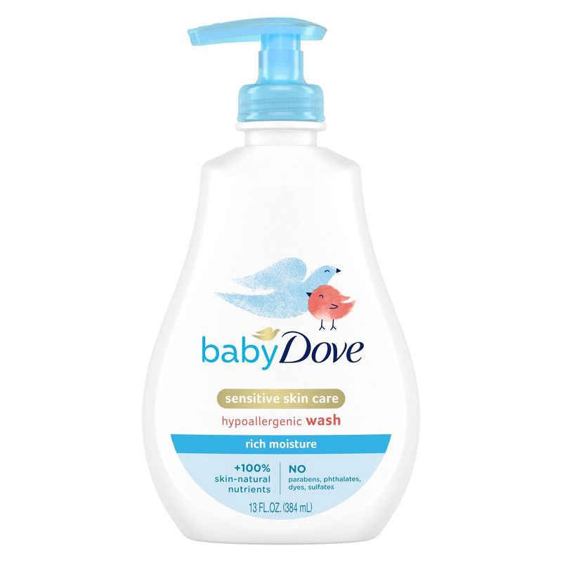 slide 1 of 8, Baby Dove Rich Moisture Baby Wash & Shampoo, Hypoallergenic and Tear-Free - 13 fl oz, 13 fl oz