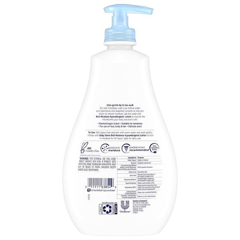slide 2 of 8, Baby Dove Rich Moisture Baby Wash & Shampoo, Hypoallergenic and Tear-Free - 20 fl oz, 20 fl oz