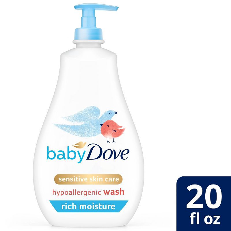 slide 1 of 9, Baby Dove Rich Moisture Sensitive Skin Hypoallergenic Wash - 20 fl oz, 20 fl oz