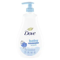 Baby Dove Rich Moisture Baby Wash & Shampoo, Hypoallergenic and Tear-Free - 20 fl oz: Liquid, Pump Bottle, Sensitive and Dry Skin
