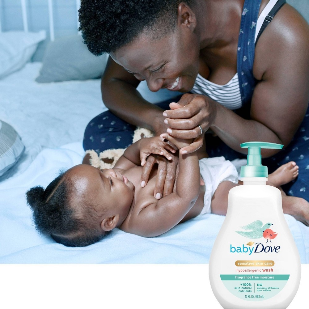 slide 2 of 6, Baby Dove Sensitive Moisture Tip-to-Toe Fragrance-Free Wash - 13 fl oz, 13 fl oz