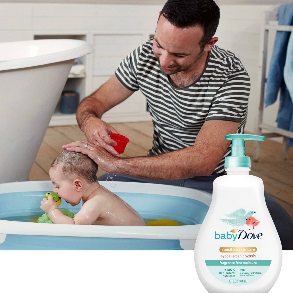 slide 5 of 6, Baby Dove Sensitive Moisture Tip-to-Toe Fragrance-Free Wash - 13 fl oz, 13 fl oz