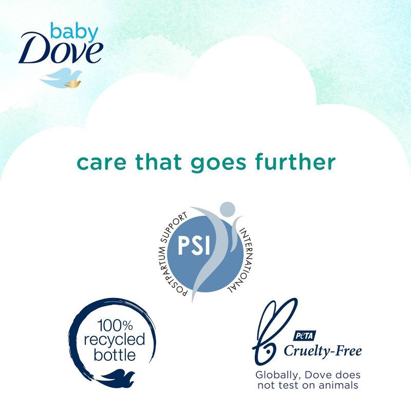 slide 7 of 9, Baby Dove Fragrance Free Moisture Baby Body Wash & Shampoo Hypoallergenic for Eczema-Prone Skin - 20 fl oz, 20 fl oz