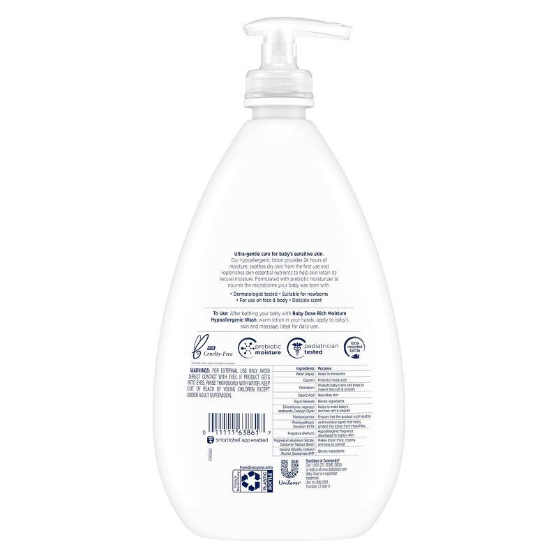 slide 2 of 7, Baby Dove Rich Moisture Sensitive Skin Scented Hypoallergenic Lotion - 20 fl oz, 20 fl oz