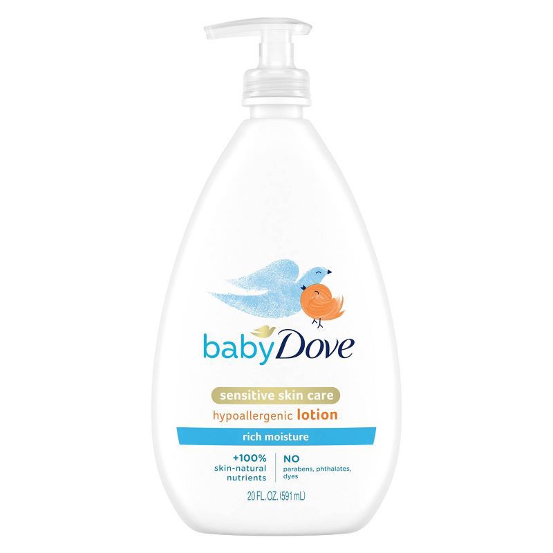 slide 2 of 8, Baby Dove Rich Moisture Sensitive Skin Hypoallergenic Lotion - 20 fl oz, 20 fl oz