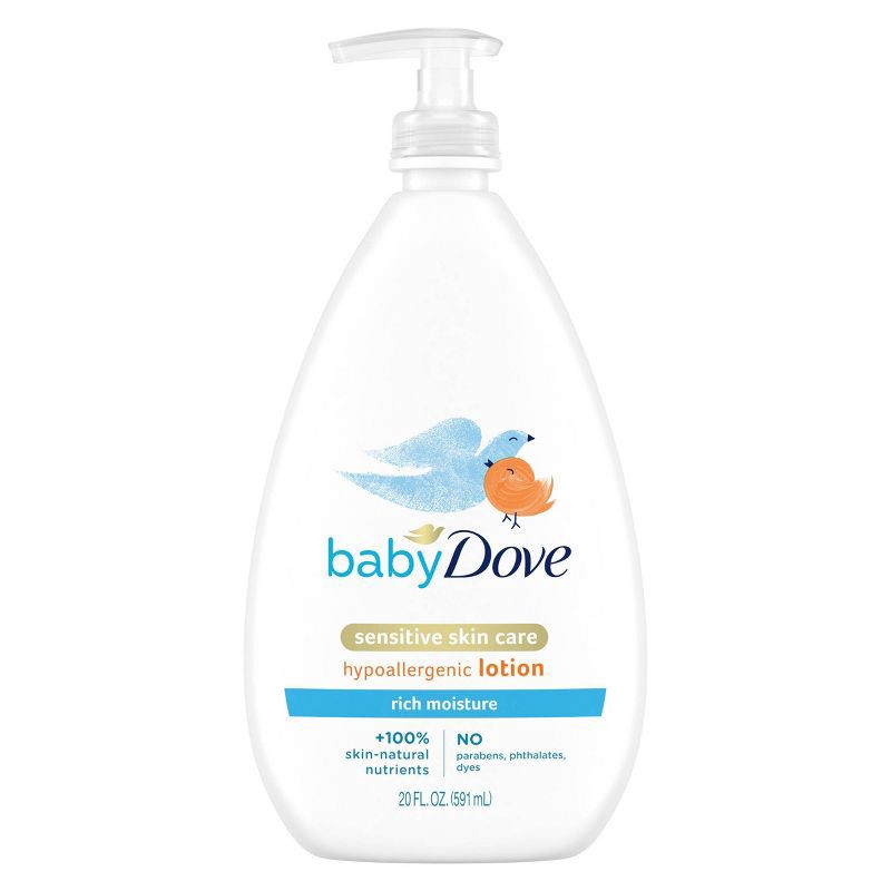 slide 1 of 7, Baby Dove Rich Moisture Sensitive Skin Scented Hypoallergenic Lotion - 20 fl oz, 20 fl oz