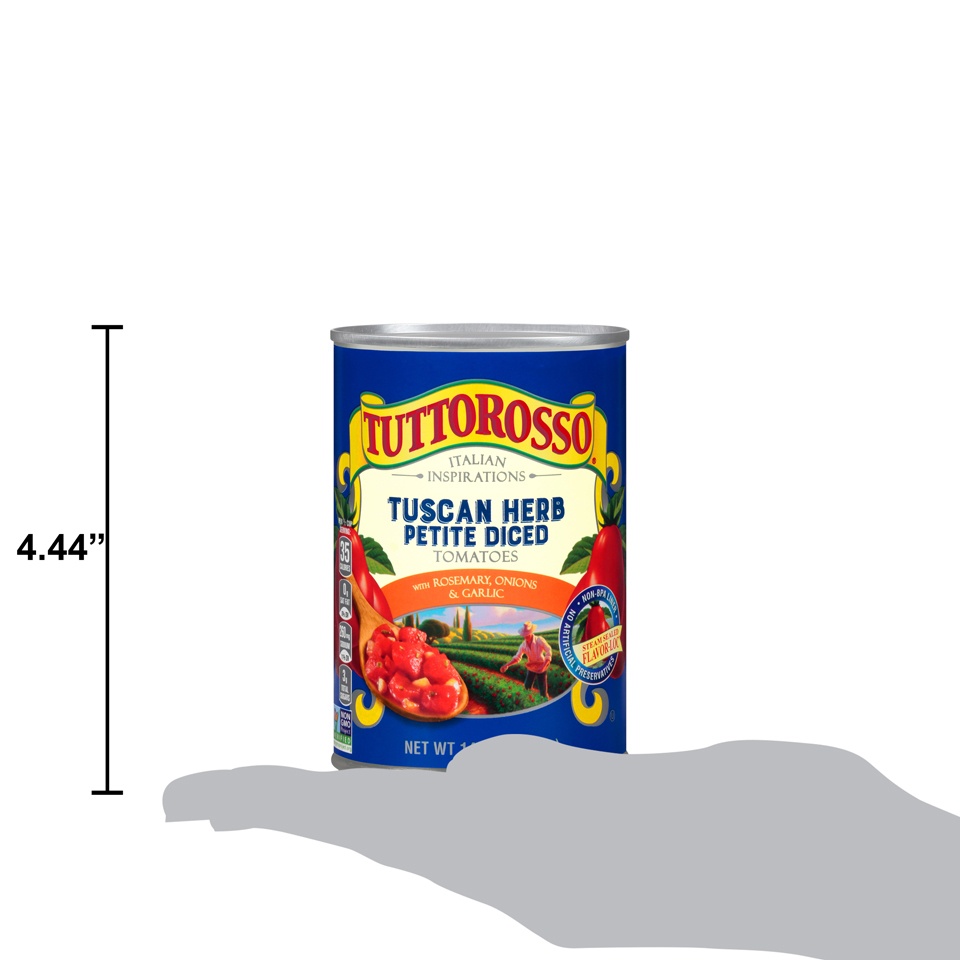 slide 2 of 7, Tuttorosso Tuscan Herb Petite Diced Tomatoes, 14.5 oz