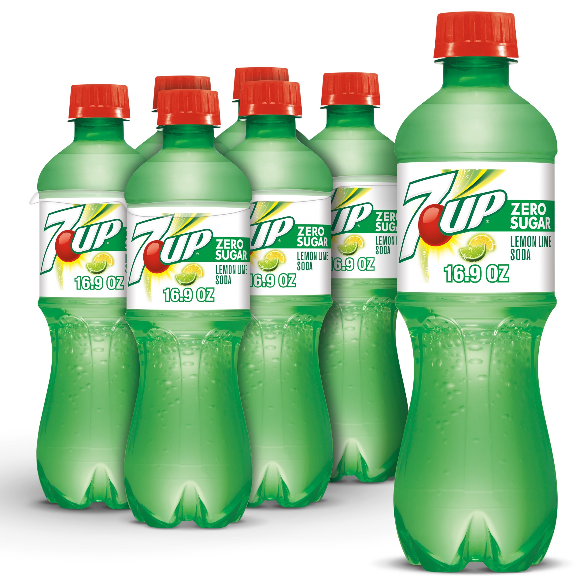 slide 1 of 3, 7UP Zero Sugar Bottles, 6 ct; 16.9 fl oz