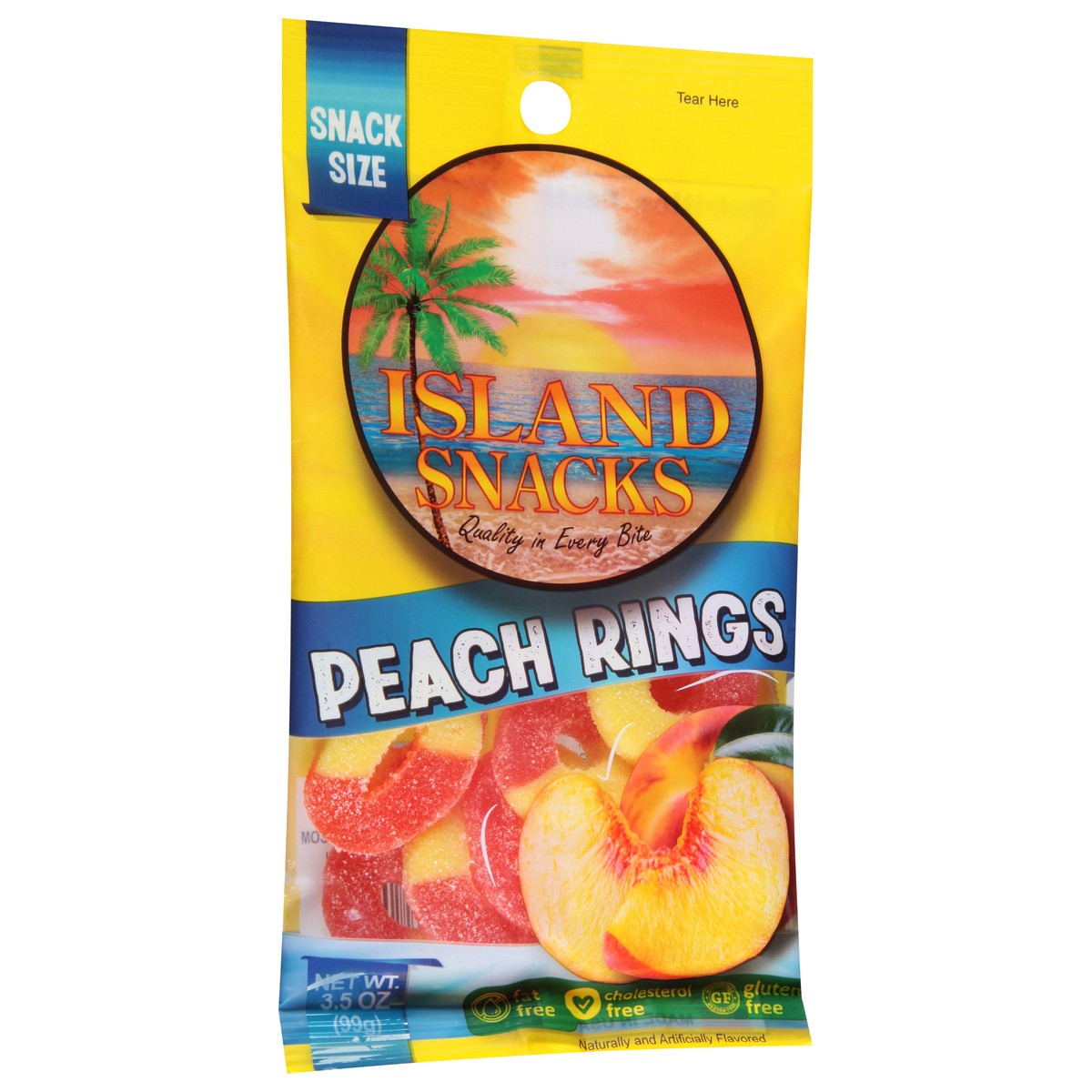 slide 8 of 9, Island Snacks Peach Rings Snack Size 3.5 oz, 3.5 oz