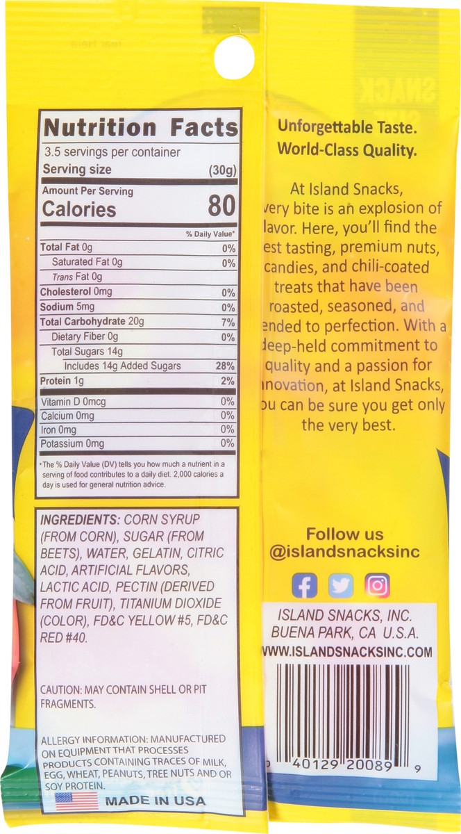 slide 4 of 9, Island Snacks Peach Rings Snack Size 3.5 oz, 3.5 oz