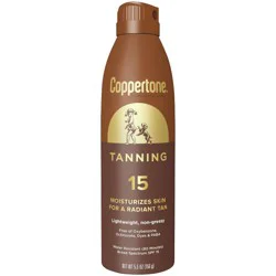 Coppertone Tanning Sunscreen Spray - Water Resistant Spray Sunscreen - SPF 15 - 5.5oz