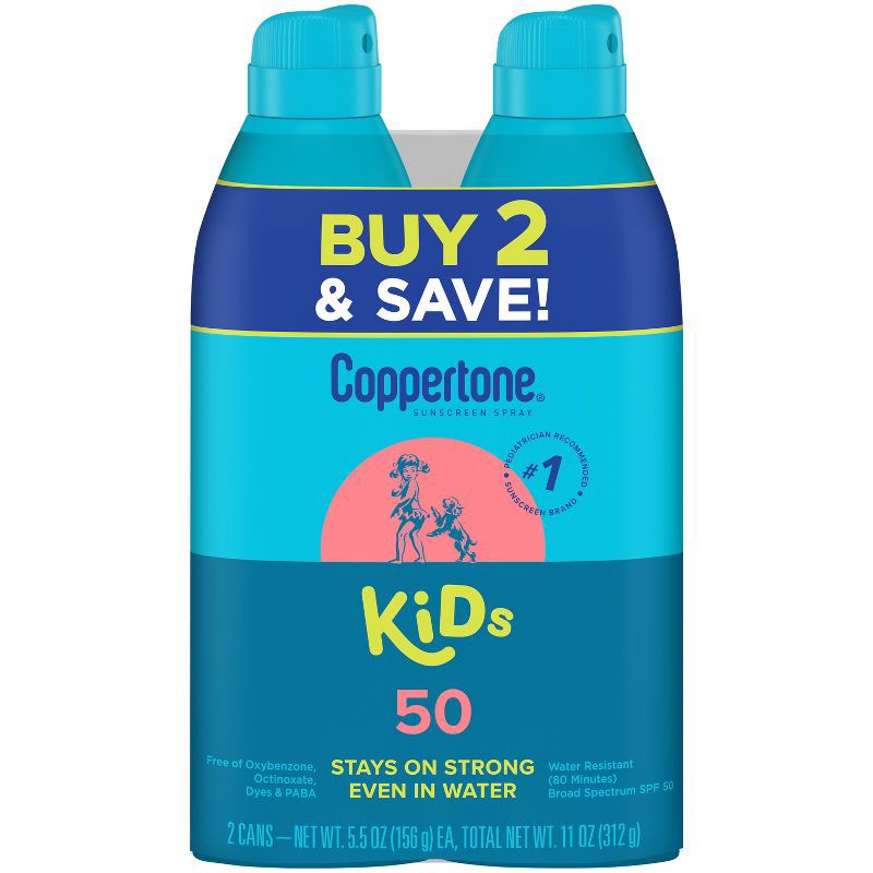 slide 1 of 11, Coppertone Kids Sunscreen Spray - SPF 50 - 11oz - Twin Pack, 0 x 11 oz