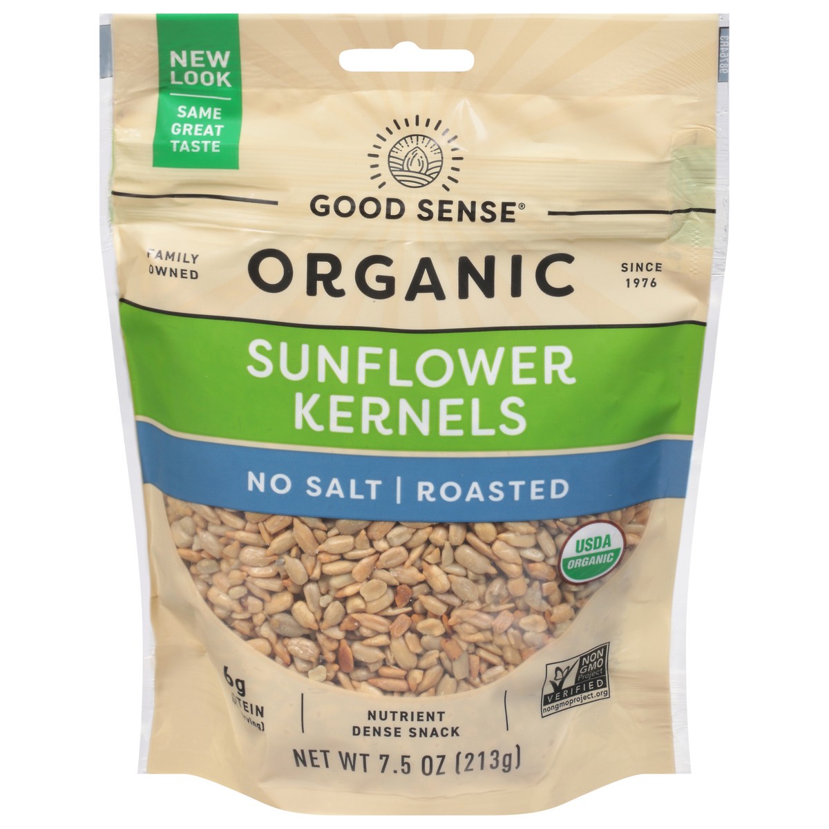 slide 1 of 12, Good Sense Organic No Salt Roasted Sunflower Kernels 7.5 oz, 7.5 oz