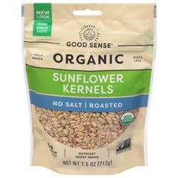 Good Sense Organic No Salt Roasted Sunflower Kernels 7.5 oz