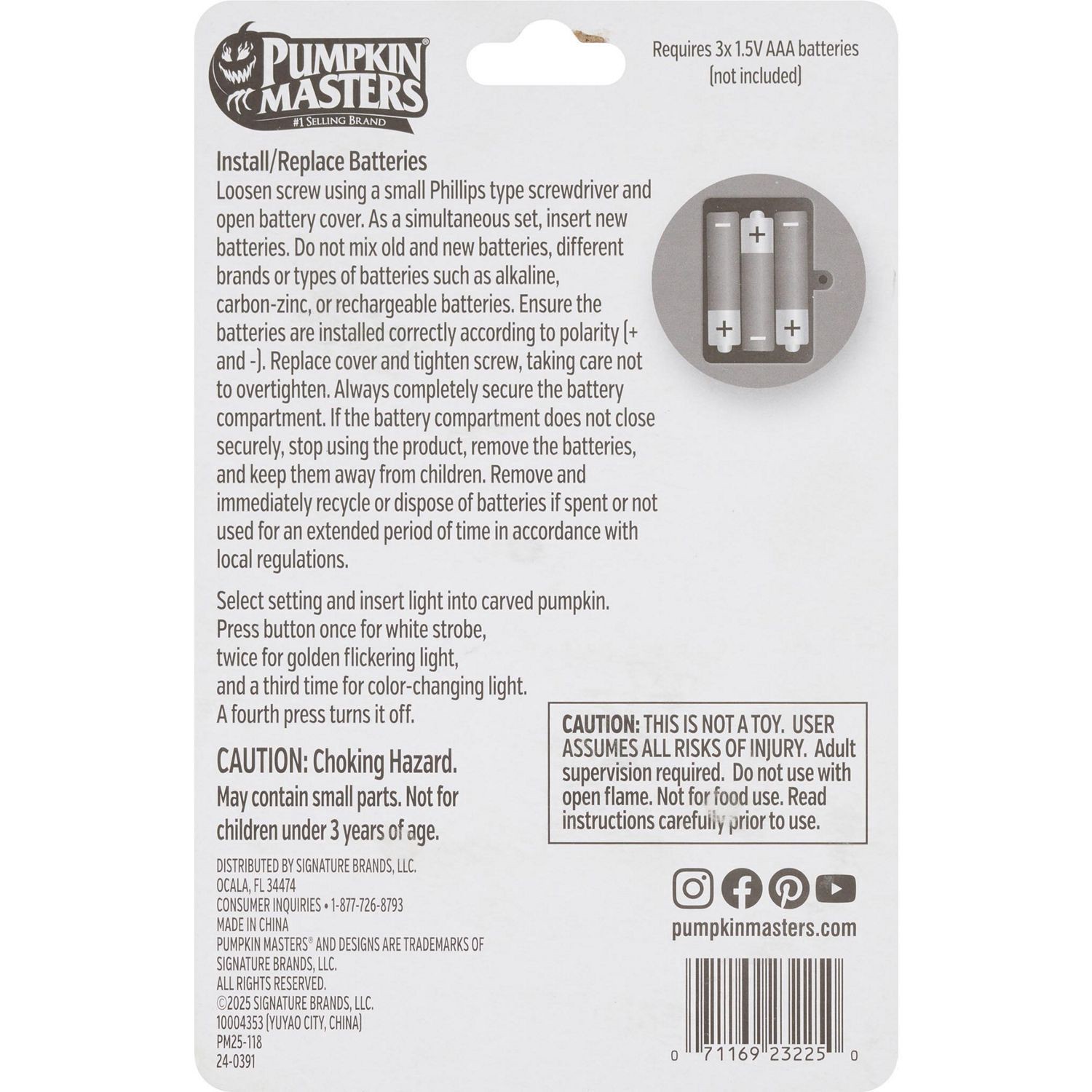 slide 2 of 2, Pumpkin Masters Decorate Your Pumpkin 3-In-1 Light, 1 Ct, 1 ct