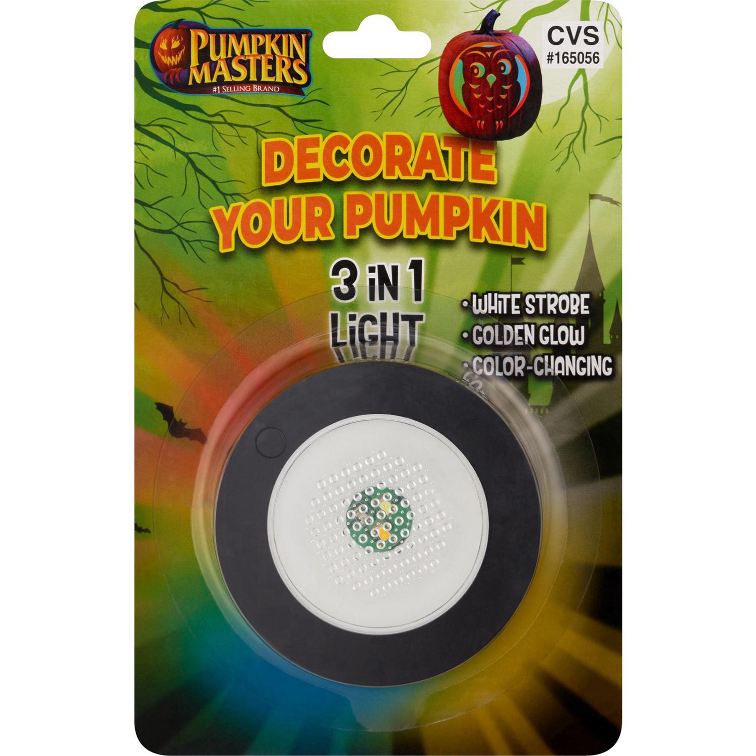 slide 1 of 2, Pumpkin Masters Decorate Your Pumpkin 3-In-1 Light, 1 Ct, 1 ct