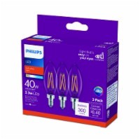 slide 1 of 3, Philips 33Watt 40Watt Candelabra Base Blunt Tip Candle B11 Led Light Bulbs Soft White, 3 ct