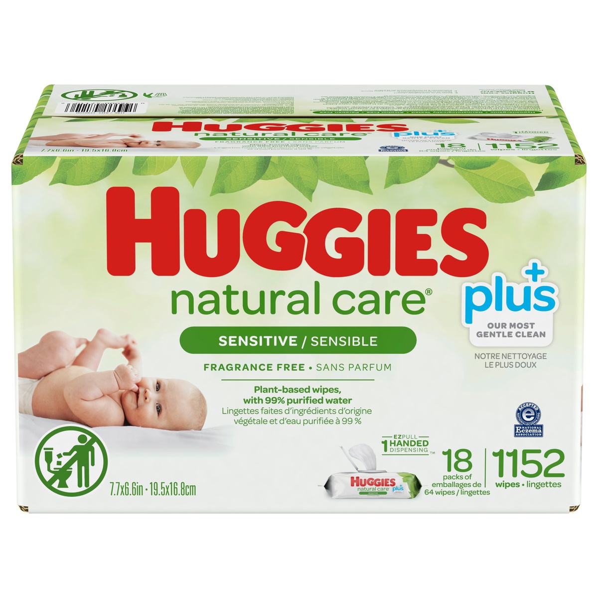 slide 1 of 1, Huggies Natural Care Plus Baby Wipes, 1152 ct