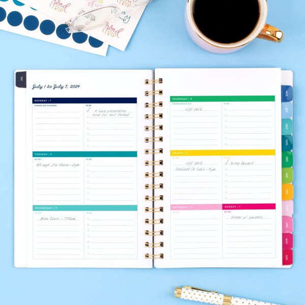 slide 5 of 8, 2024-2025 At-A-Glance Simplified By Emily Ley Weekly/Monthly Academic Planner, 5-1/2"" X 8-1/2"", Floral, July 2024 To June 2025, El25-200A, 1 ct