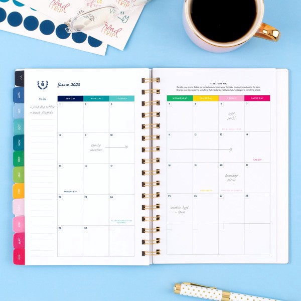 slide 6 of 8, 2024-2025 At-A-Glance Simplified By Emily Ley Weekly/Monthly Academic Planner, 5-1/2"" X 8-1/2"", Floral, July 2024 To June 2025, El25-200A, 1 ct