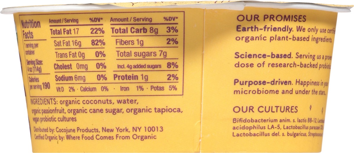 slide 2 of 13, Cocojune Organic Passion Fruit Cultured Coconut 4 oz, 