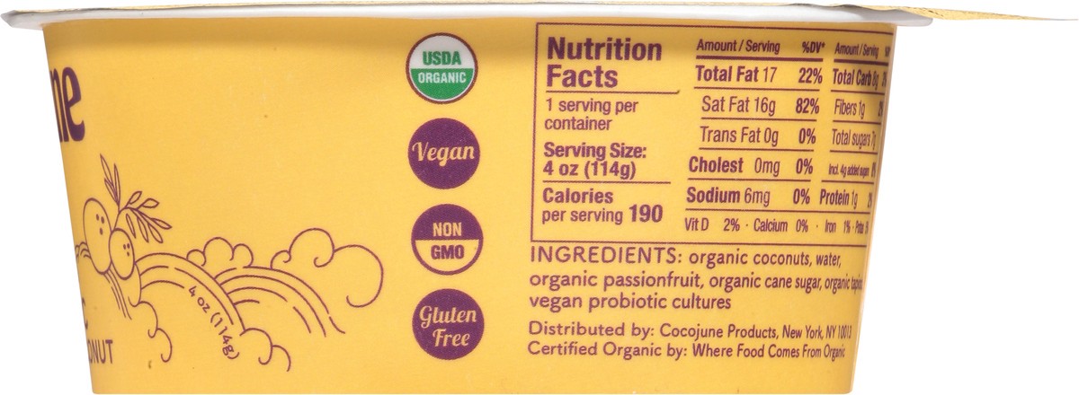slide 6 of 13, Cocojune Organic Passion Fruit Cultured Coconut 4 oz, 