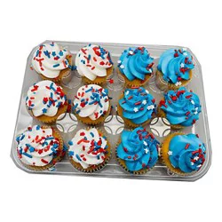 Cafe Valley Patriotic Vanilla Mini Cupcakes - 12 ct
