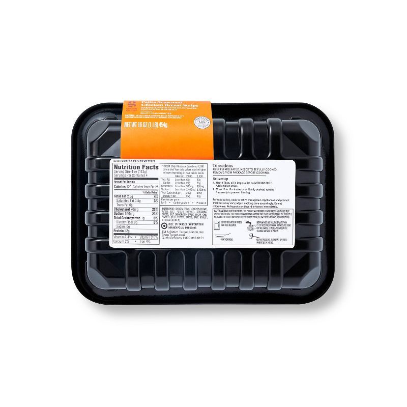slide 3 of 3, Fajita Seasoned Chicken Breast Strips Meal Kit - 16oz - Serves 2 - Good & Gather™, 16 oz