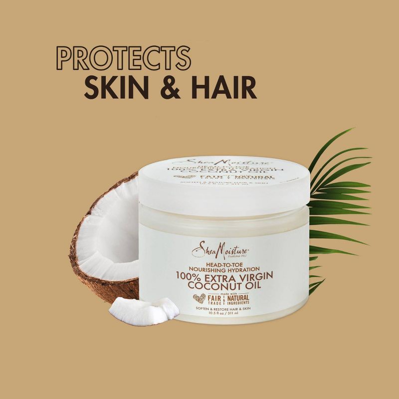 slide 5 of 8, SheaMoisture 100% Extra Virgin Coconut Oil - 10.1 fl oz, 10.1 fl oz