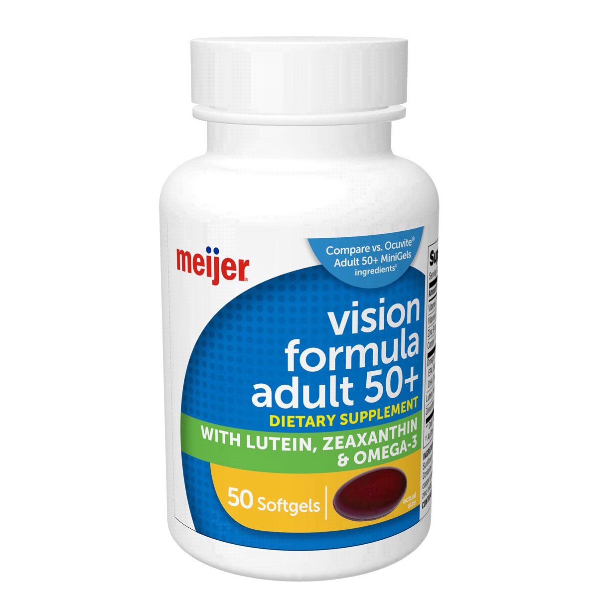 slide 3 of 5, Meijer Vision Formula Adult 50+ Softgels, 50 ct