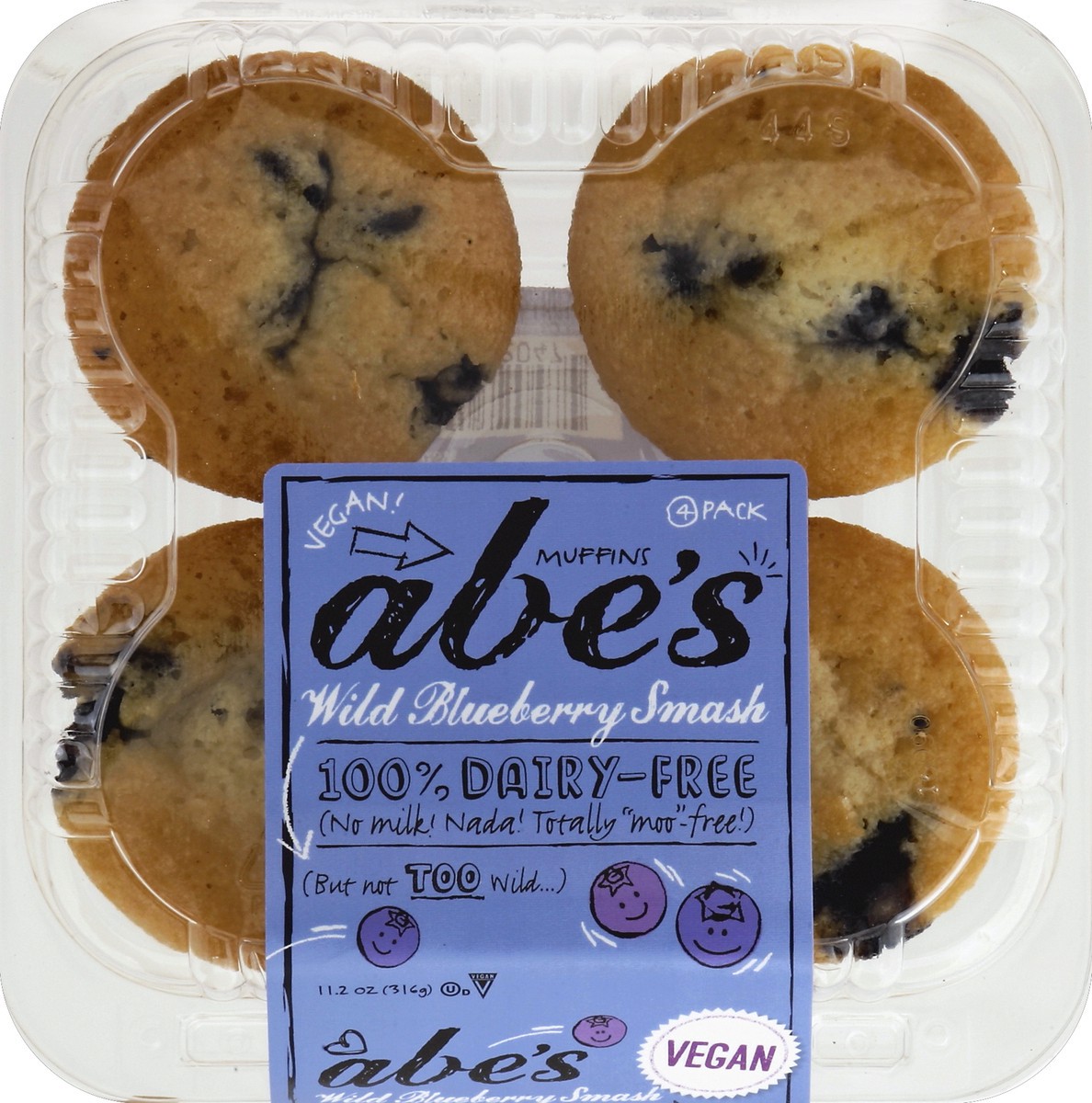 slide 2 of 4, Abe's Wild Blueberry Smash Muffins, 11.2 oz